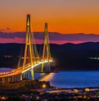 Мостовой переход через пролив Босфор Востоный на о. Русский, г. Владивосток