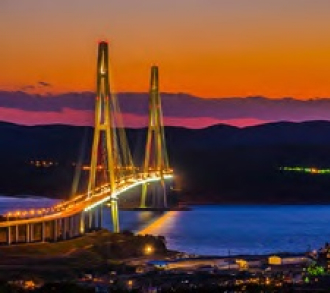 Мостовой переход через пролив Босфор Востоный на о. Русский, г. Владивосток